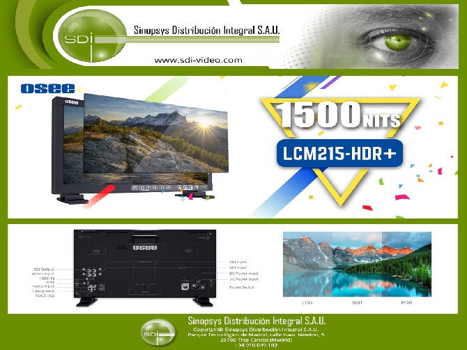 OSEE Monitor LCM215-HDR+. La solución para rodaje y montaje en tu NLE.