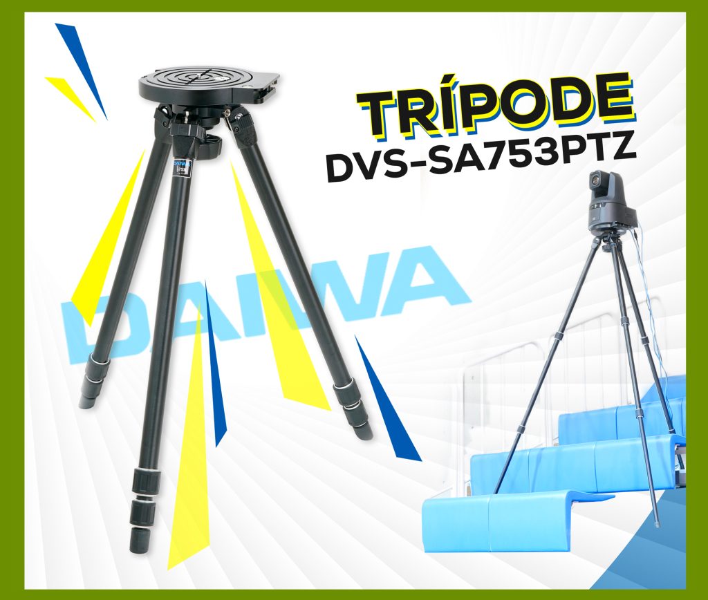 sdi. sdi video. daiwa. tripode. profesional. ptz. DVS-SA753. Trípodes de alta precisión de la marca Daiwa, conocidos por su estabilidad, durabilidad y diseño robusto. Ideales para fotógrafos y videógrafos profesionales que requieren un soporte confiable para cámaras y equipos de grabación en diversos entornos.