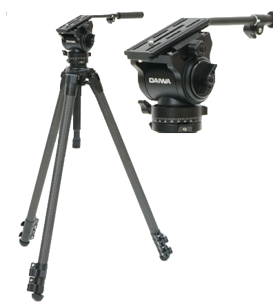 Trípodes de alta precisión de la marca Daiwa, conocidos por su estabilidad, durabilidad y diseño robusto. Ideales para fotógrafos y videógrafos profesionales que requieren un soporte confiable para cámaras y equipos de grabación en diversos entornos.
