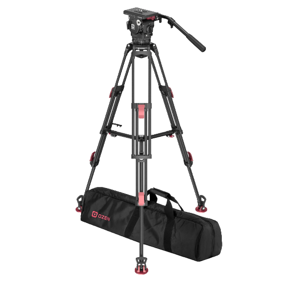 Trípodes y pedestales de alta calidad de la marca Ozen, diseñados para proporcionar estabilidad y precisión en la grabación de vídeo y fotografía profesional. Ideales para equipos de transmisión y producciones audiovisuales.