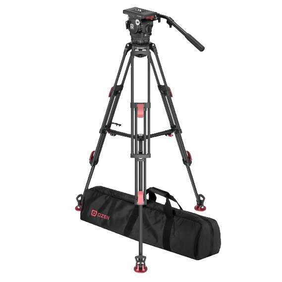 Trípodes y pedestales de alta calidad de la marca Ozen, diseñados para proporcionar estabilidad y precisión en la grabación de vídeo y fotografía profesional. Ideales para equipos de transmisión y producciones audiovisuales.
