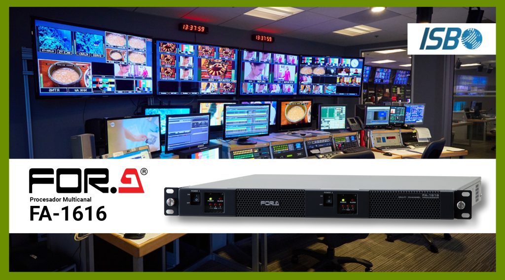 Procesador multicanal FOR-A FA-1616 con soporte para audio embebido, MADI, Dante y ST 2110.